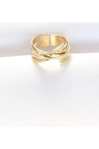 Kalın Gold Renk Ayarlanabilir Yüzük - Tj-byk3103 Gold