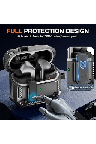Samsung Uyumlu Galaxy Buds 3 Fe / Buds 3 Pro / Buds 3 İle Uyumlu Kılıf Kilitli Açma Kapama Koruyucu Kapak Sarı