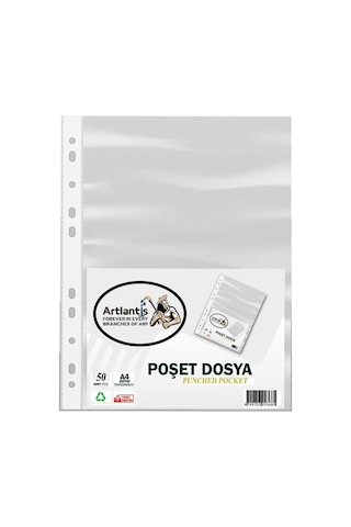 Poşet Dosya 100 Lü A-4 Şeffaf Föy Dosya 1 Paket Ofis Okul Kenarı Delikli Poşet Dosya 1 Paket Diğer