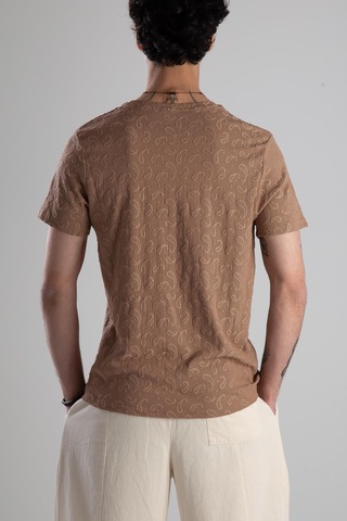Cocopelli Jakarlı Kahve O Rme T-shirt Coc2145 Beyaz