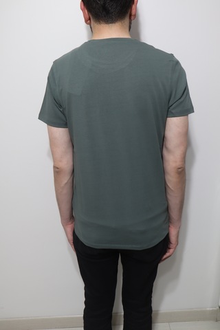 Santa Dmctekstil Erkek 2675 Düz Spor Kesim Rahat Kalıp Bisiklet Yaka Basic T-shirt Haki
