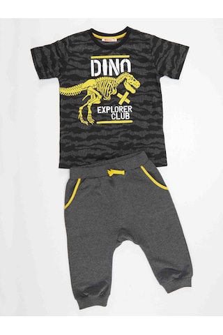 Denokids Mshb&g Dino Explorer Erkek Çocuk T-shirt Kapri Takım Çok Renkli