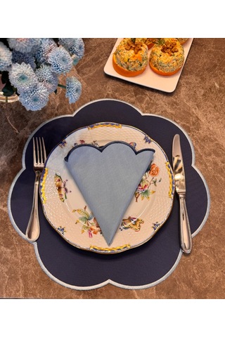 Bade 4 Kişilik Amerikan Servisi & Peçete Mavi