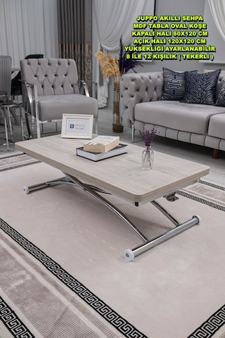 Juppo Üst Tabla Mdf Lizbon Oval Köşe Alt Krom Dışa K