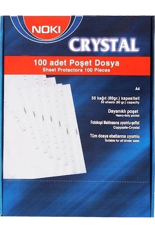 Noki 4830cr Crystal Poşet Dosya 100'lü Kutu