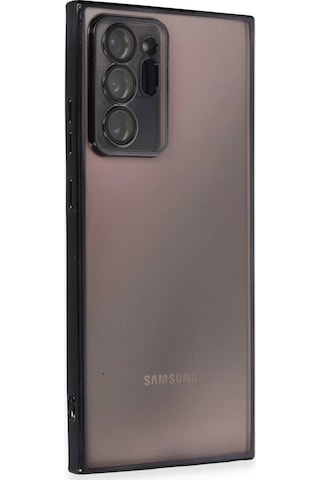 Cosmotex Newface Samsung Galaxy Note 20 Ultra Kılıf Razer Lensli Silikon - Siyah Sıyah