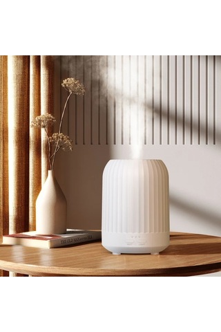 Techbloom Beyaz 1pc Aromaterapi Nemlendirici Çok Renkli Led Gece Lambası Usb Güçlü Kompakt Tasarım Esansiyel Yağ Difüzörü Hava Kalitesi Ve Ambians Artırır Ahşap