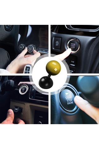 Padalink Araç Başlatma Butonu Dekoratif Kapağı - Sarı Alaşım, Kolay Kurulum, Geniş Uyumluluk