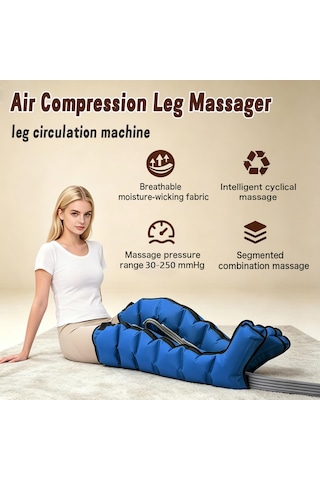 Lenfatik Drenaj Cihazı Bacak Bacak Masajı, 6 Masaj Modlu 6 Hava Odacıklı Lipedödem Masajı, 30-250 Mmhg Basınç Kontrolü, 0-30 Dakika Zamanlayıcı, Şişliği Azaltır, Baldırları Ve Uylukları Rahatlatır