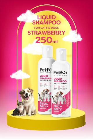 Kedi Ve Köpekler İçin Çilekli Şampuan 250 Ml 2 Adet