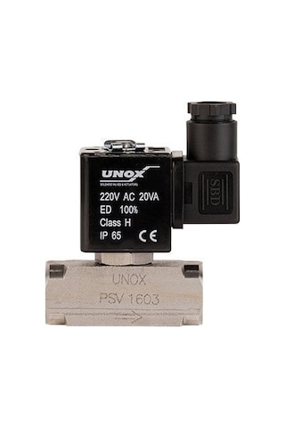 Unox 220 V Ac Paslanmaz Takoz Gövde Solenoid Valf Normalde Kapalı 1/2"(0-16 BAR)