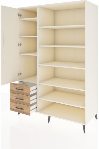 Kronos Dolap 9 Raflı 3 Çekmeceli 3 Kapaklı 132x59x195 Aytaşı-aytaşı/çam Aytası/atlas Çam - Aytası