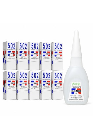 Evobond 502 Süper Hızlı 20 Gr Japon Yapıştırıcı 10 Adet