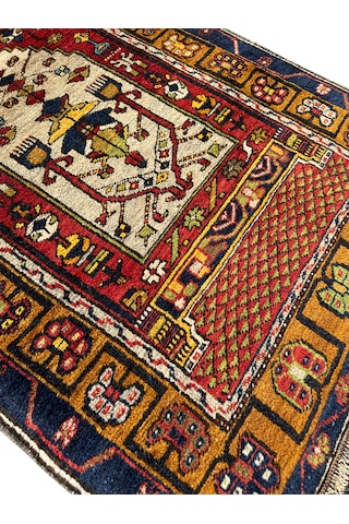 El Dokuma Sıfır Antika Yahyalı Seccade 80x160 Kök Boya Namazlık