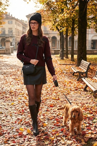Lela Premium Regular Fit Bisiklet Yaka Fiyonk Detaylı Triko Bayan Kazak 680Kz00155 Bordo