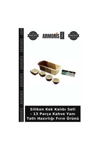 Silikon Kek Kalıbı Seti - 13 Parça Kahve Yanı Tatlı Hazırlığı Fırın Ürünü Çok Renkli