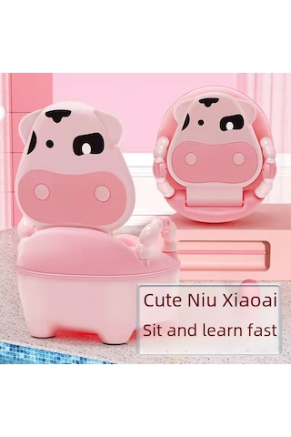 Maiyame Ev Kullanıma Uygun Çocuk Tuvaleti - Kız Erkek Çocuklar İçin Konforlu Kişisel Tuvalet Gök Mavisi + Fırça Hediyeli