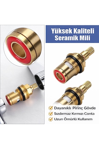 2 Adet Aç Kapa Ara Musluk Taharet Musluğu İç Salmastra Pirinç Gövde Sızdırmaz Conta