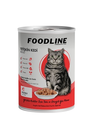 Foodline Kuzu Etli Yetişkin Kedi Konservesi 400 G