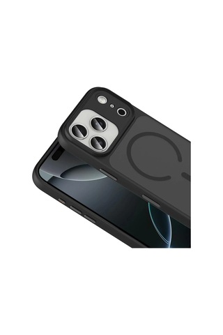 Lopard Apple Uyumlu iPhone 17 Pro Kılıf Mat Arka Yüzey Wireless Şarj Özellikli Flet Magsafe Kapak Telefon K