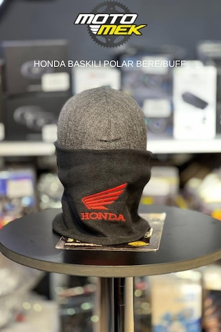 Honda Baskılı Polar Bere/buff Siyah
