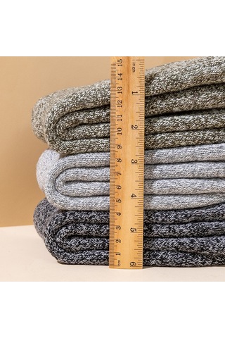 Qingmipy Kışlık Erkek Yün Çorap - Kalın, Sıcak Tutan, 38-44 Beden, Kahverengi