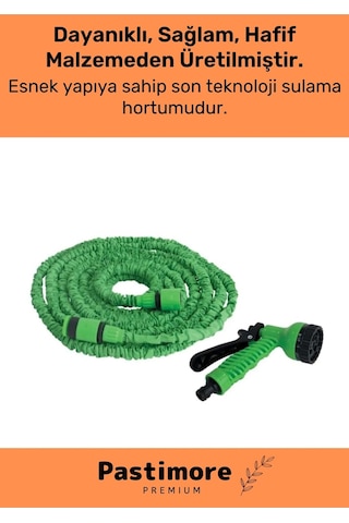 Dayanıklı Kırılmaz 3 Modlu Uzayan Bahçe Sulama Araç Yıkama Hortumu 30 Metre