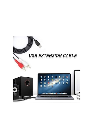 Sones Junsunmay 1,5 M Usb 2.0 Erkek - 2 Rca Erkek Video Av Dönüştürücü Ses Ayırıcı Kablo