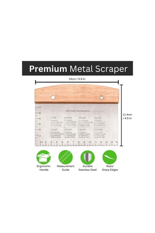 Vkemall Fırıncı Kaliteli Paslanmaz Çelik Hamur Kesici - Pasta, Pizza Ve Tava İçin Mutfak Aleti, Ticari Seviye Tezgah Silici Ve Kırıcı Gümüş