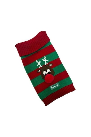 Miniş Kırmızı Xmas Deer Küçük Köpek Kazağı