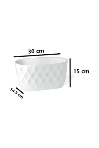Omnipazar Krs-471 Dekoratif Yakamoz Balkon Saksı 3.5 Litre No 1 Beyaz