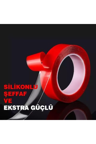 Çift Taraflı Bant Şeffaf Silikon Bant 5mt 20 Mm