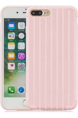 Ally Apple iPhone Uyumlu iPhone 8 Plus 7plus Trunk Lines İnce Soft Silikon Kılıf- 5775 Kırmızı