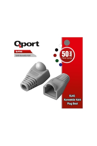Qport Q-P5G Rj45 Konnektör Kılıfı 50'Li Paket Gri