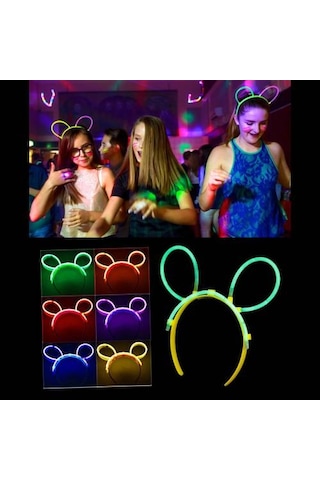 Glow Taç Fosforlu Taç Karışık Renk 12 Adet Diğer