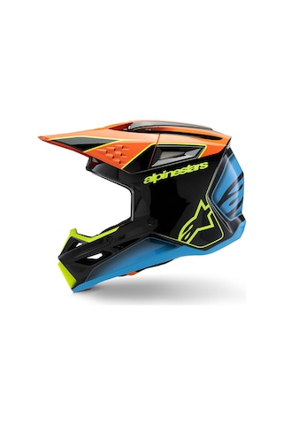 Alpinestars Sm3 Fray Off-road Motosiklet Kaskı Siyah Mavi Oranj Siyah / Mavi / Oranj