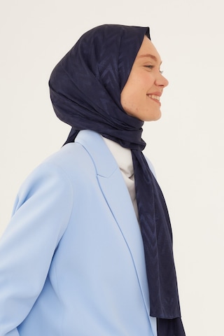 Mirsoy Scarf Zikzak Desen Parlak Jakar Şal - Lacivert Lacivert