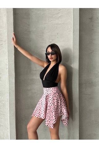 Puantiyeli Etek Pembe