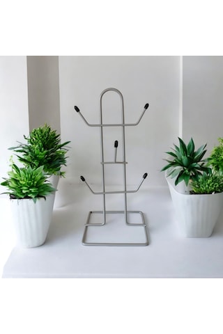 Fincan Askısı , Gri Askılık , Metal Masa Üstü , Tezgah Üstü Dolap