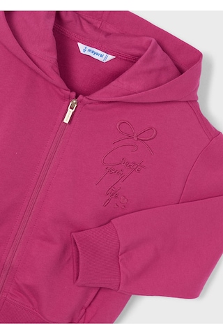 Kız Çocuk Fermuarlı Kapüşonlu Sweatshirt 3457 Fuşya