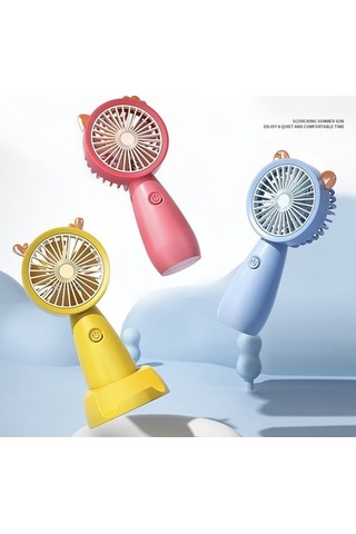 Usb Mini El Fanı Açık Mini Masaüstü Ofis Dilsiz Şarj Taşınabilir El Fanı Sarı 0290 Renkli
