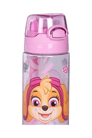 Paw Patrol Sky Suluk / Su Şişesi 500ml Pembe Özel Tritan Malzemeli Suluk Pipetli Çok Renkli