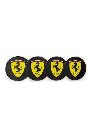 Jant Logosu Jant Göbeği Arması Sticker Amblem Ferrari 4 Adet 67mm