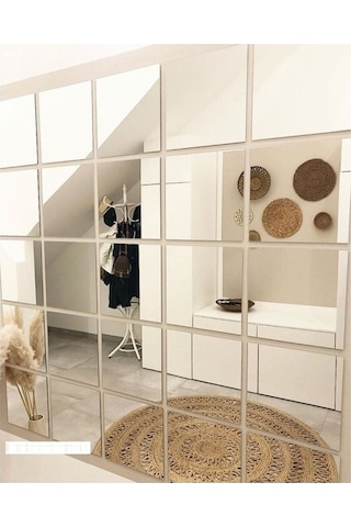 20x20 Kare "rodajlı Gerçek Ayna" 21 Adet Yapışkanlı Krom