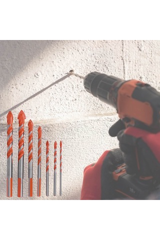 Maiyame Cam, Seramik, Ahşap Ve Plastik İçin 7'li Hızlı Çelik Merkez Matkap Ucu Seti 3mm-12mm - Kaymazsız Tutma Ve Sıkıcı Delme