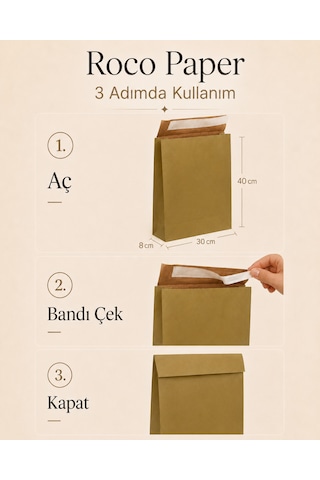 Yapışkan Bantlı Kraft Kese Kağıdı, Altın Renk, 30x40x10 Cm - 24'lü Paket, Hediye Ve Kargo Zarfı