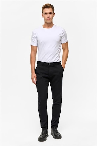 Süvari Siyah Slim Armürlü Pantolon Siyah