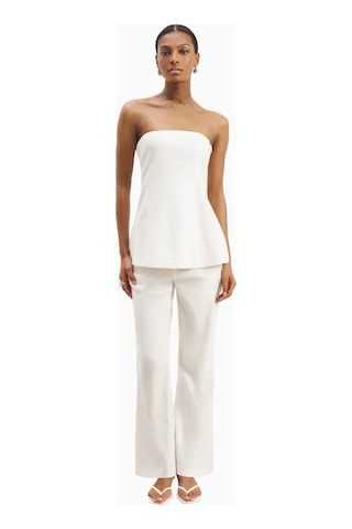 Because Of Alice Strapless Linen A - Line Bodice Kadın Üst Beyaz