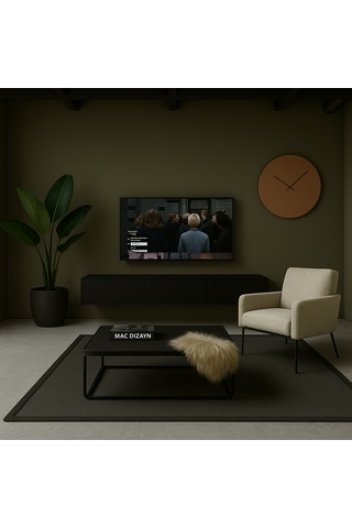 Mac Dizayn Milas 240 Cm Soft Mat Siyah Tv Ünitesi Sessiz Şıklığın Modern Yorumu Mat Siyah