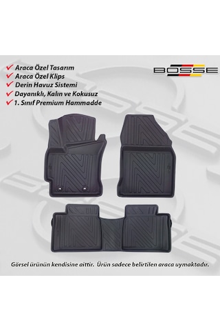 Toyota Corolla Paspas Araca Özel 2013 2018 BOSSE 3D Havuzlu Oto Paspas